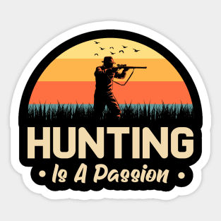 Hunting Passion Hunter Retro Sunset Sticker